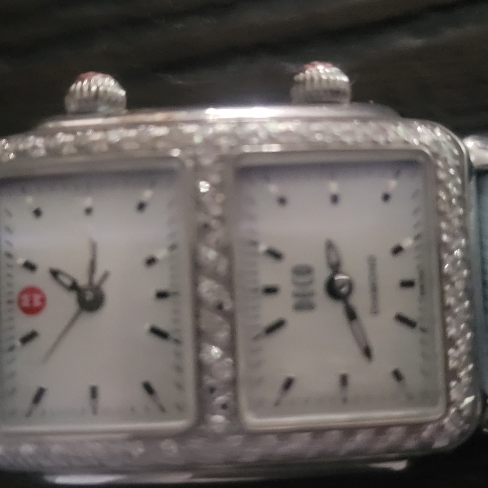 Michele Dual Dial Silver Diamond Watch - Picture 4 of 4
